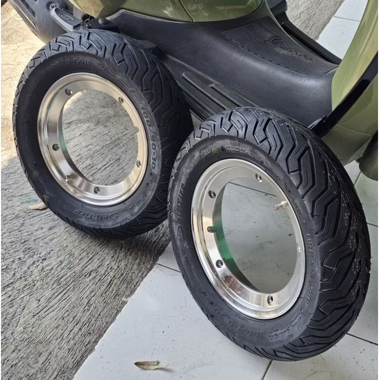 Paket Velg Tubeless Ring 10 Model SIP OEM Set Ban Delitire SC109 Vespa Px PTS Excel Exclusive Super 