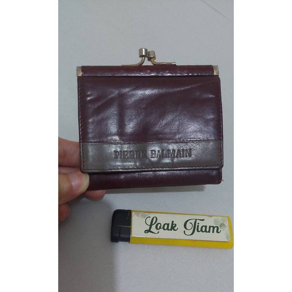 dompet kulit vintage dompet koin pierre balmain italy original