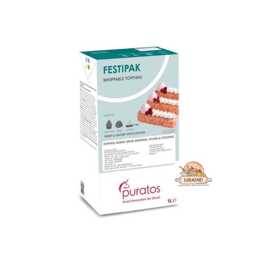 

Puratos Festipak Whip Cream 1 Lt Topping nabati non dairy