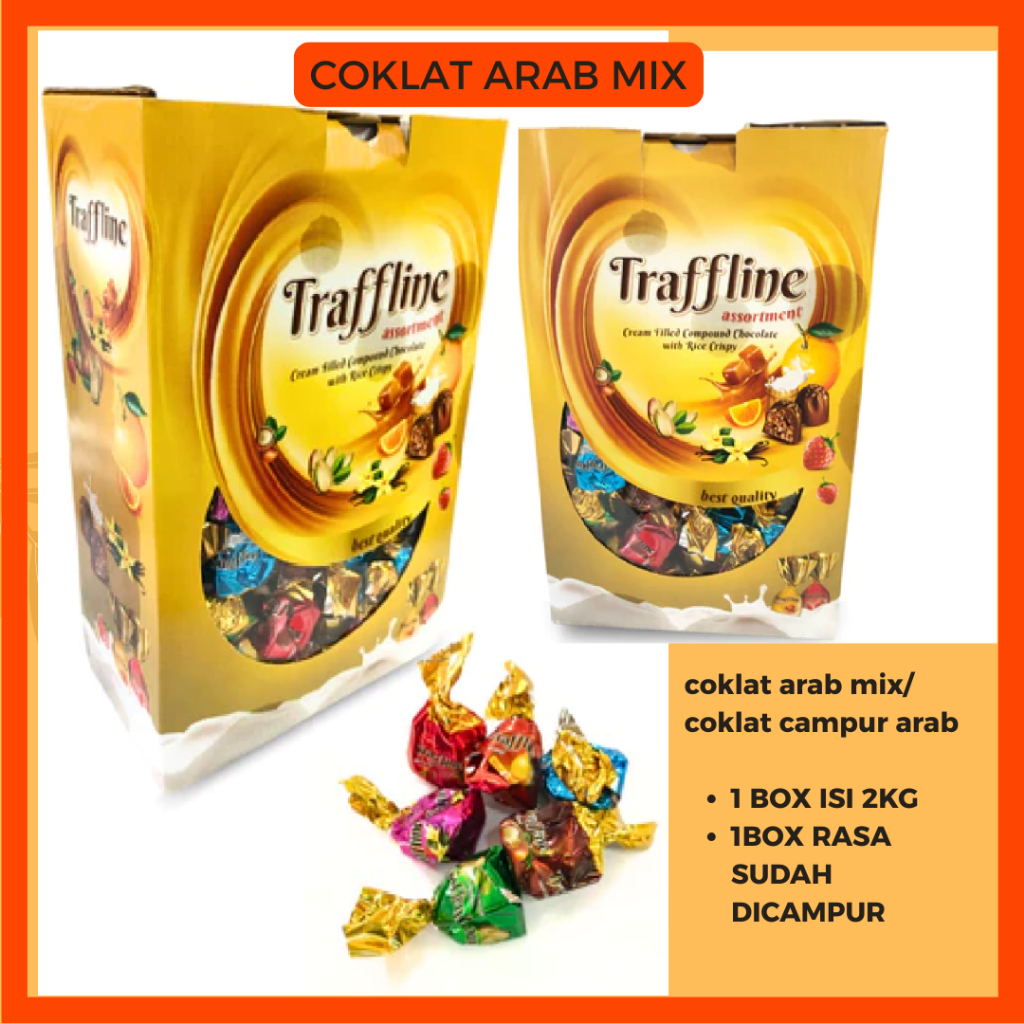 

(2kg) Coklat Traffline Mix Coklat Arab Premium Turki Mix Rasa Campur Oleh Oleh Haji Umroh