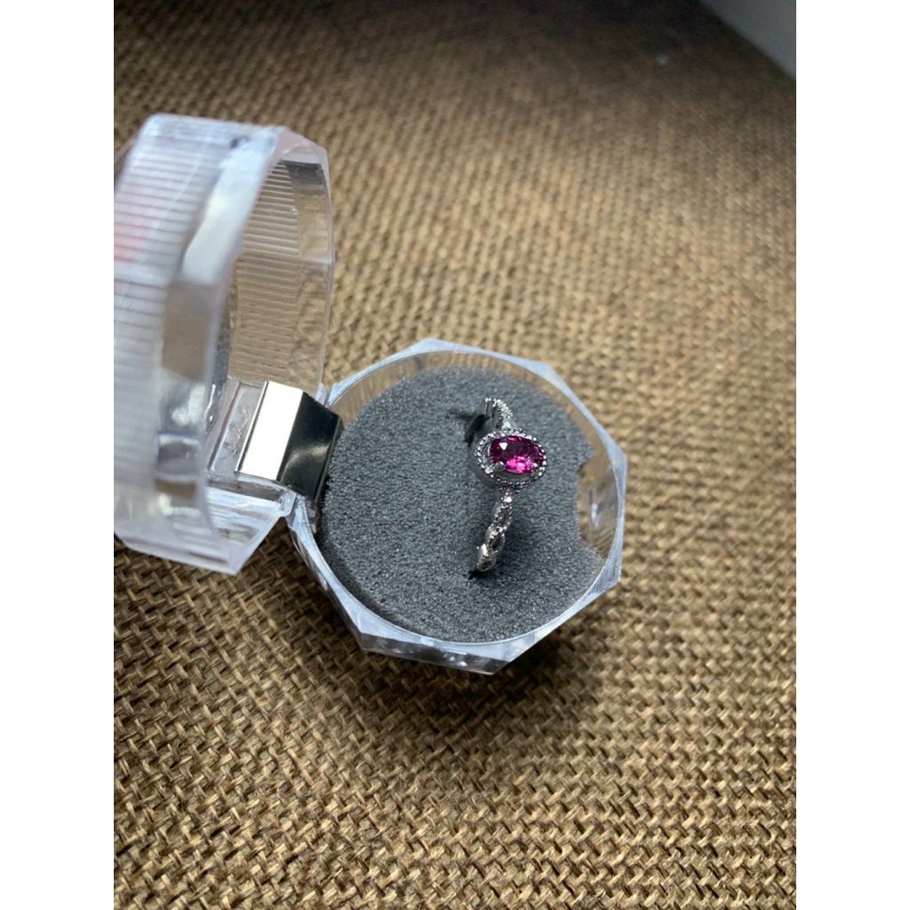 Cincin cooper dengan batu alam pink tourmaline