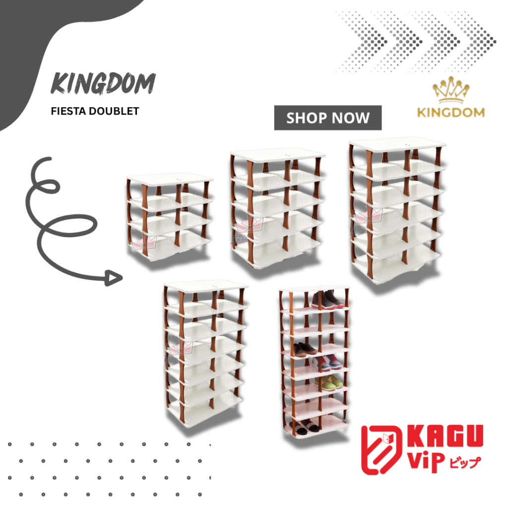 Rak Sepatu / Serbaguna Kingdom DOUBLET FIESTA PUTIH - COKLAT