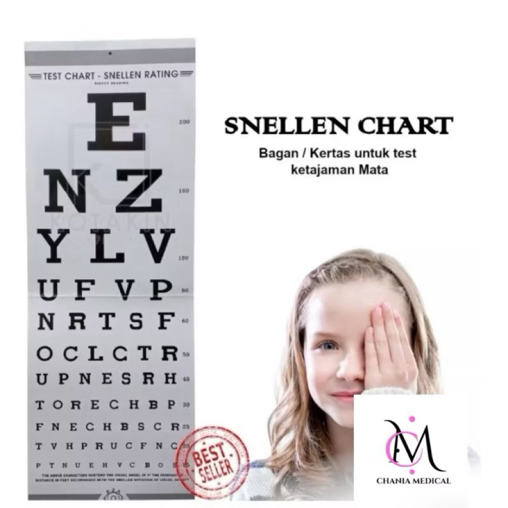 Snellen chart - kertas tes mata - tes mata