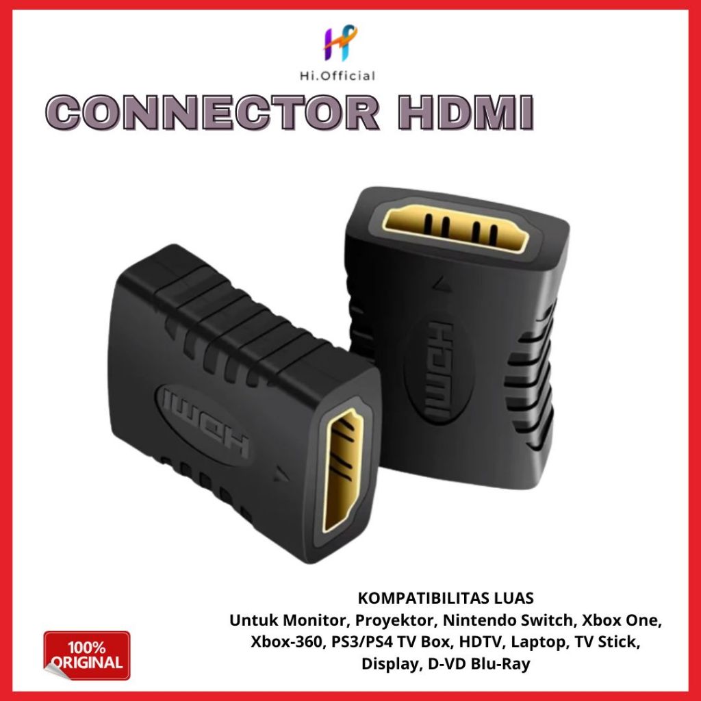 Konektor hdmi female to female Standar / Konektor HDMI cewe cewe / Konektor hdmi/Sambungan hdmi /Gen