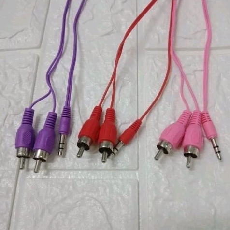 KABEL RCA 2 IN 1, JACK 3.5MM TO RCA 2 WARNA