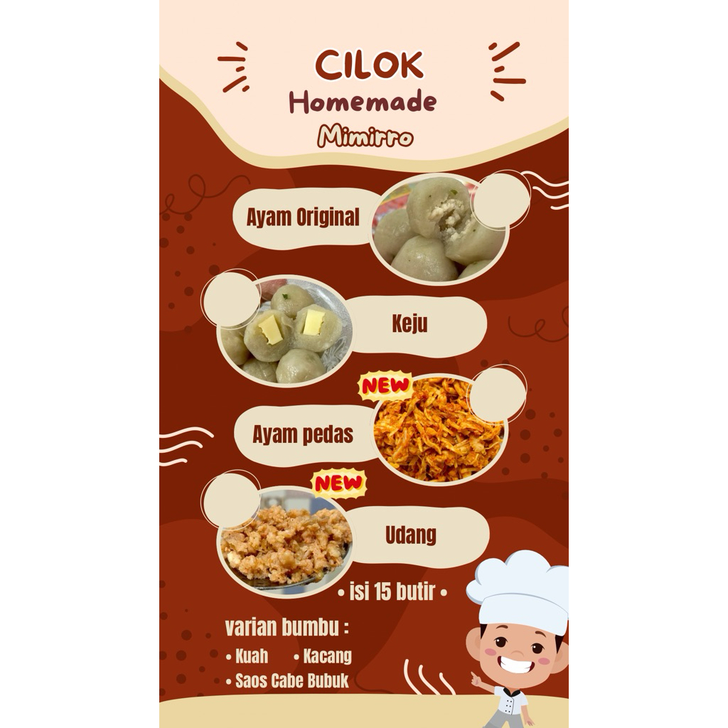 

[MIMIRRO] Cilok isi udang Bumbu Kacang / Cilok kuah / Cilok Saos sambal 15 butir