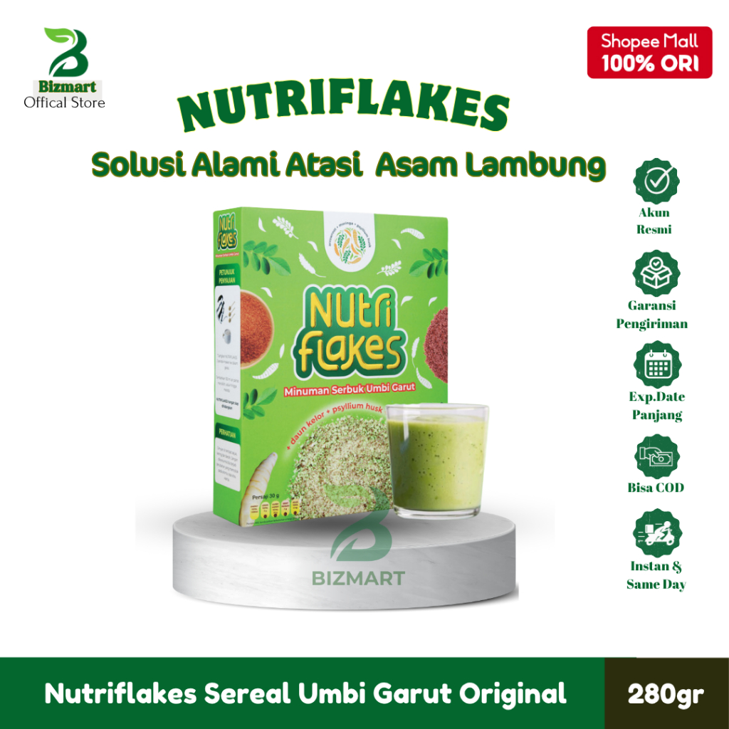 

NO_MORE Nutriflakes Sereal Umbi Garut Nutri Flakes Original 200 gram