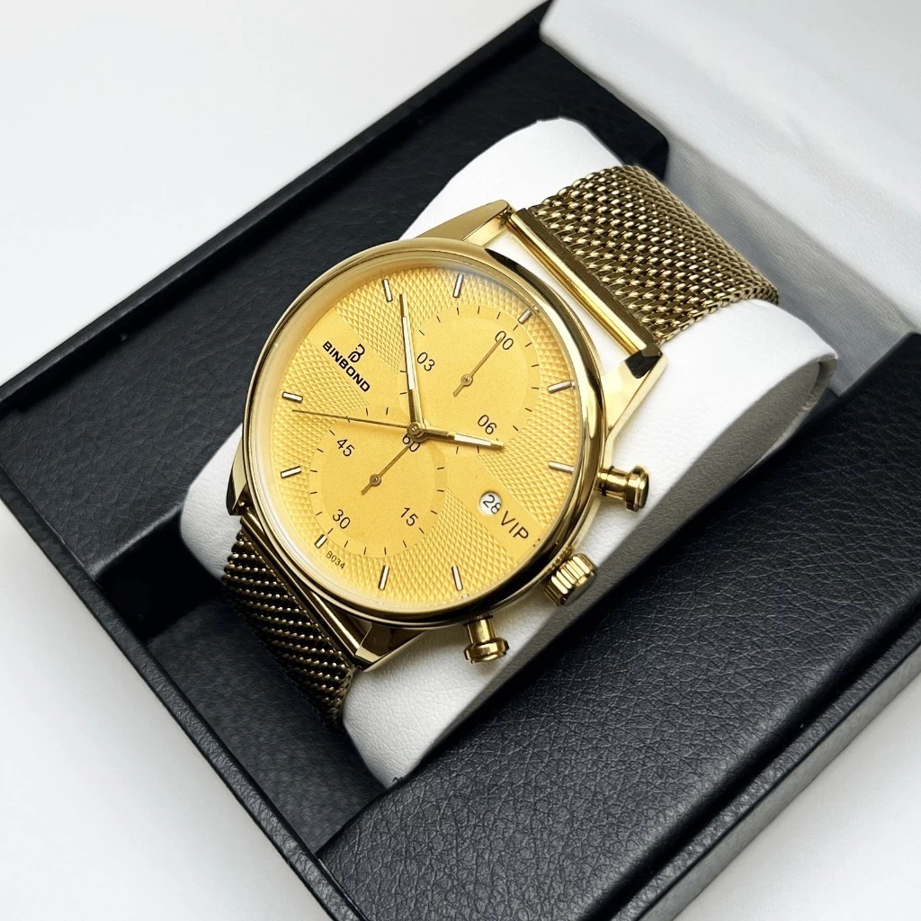 BINBOND B0158 Jam tangan Crono Aktif Rantai Pasir Anti Luntur Watches