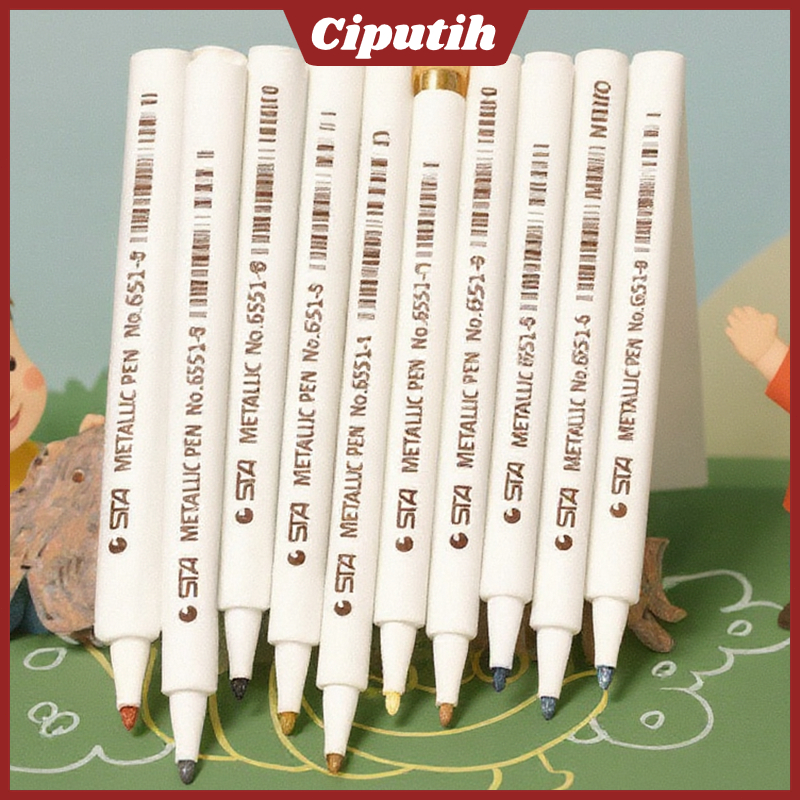 

10pcs STA 6551 Brush Pen Spidol Warna Lembut untuk Alat Tulis Sekolah