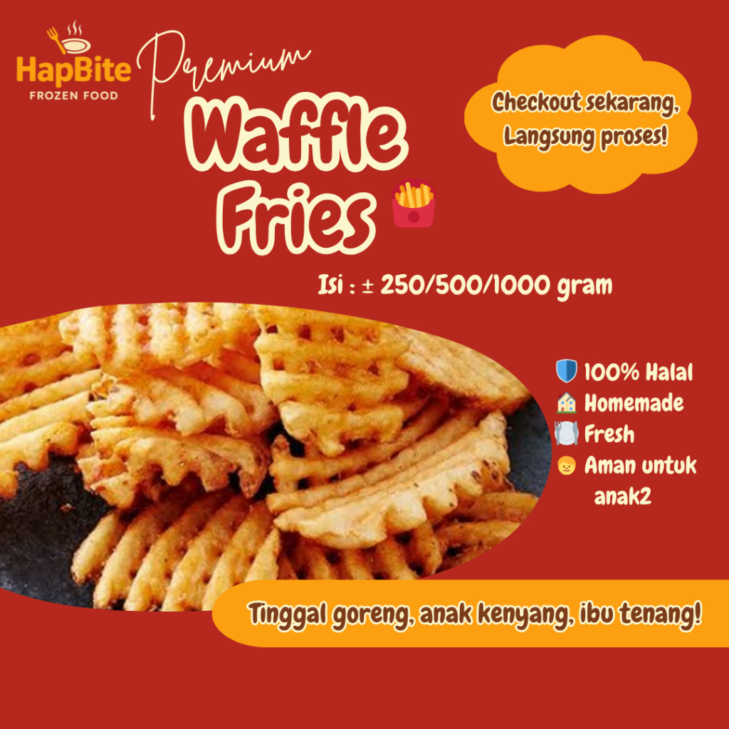 

Frozen Premium Potato Waffle Fries Kentang Goreng