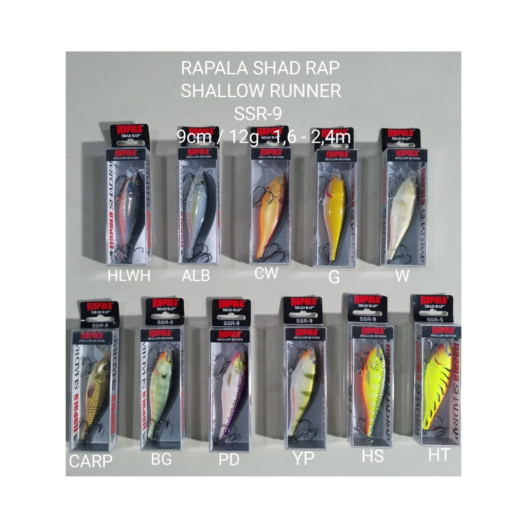 LURE / UMPAN RAPALA SHAD RAP SHALLOW RUNNER / SSR-09, 9 cm