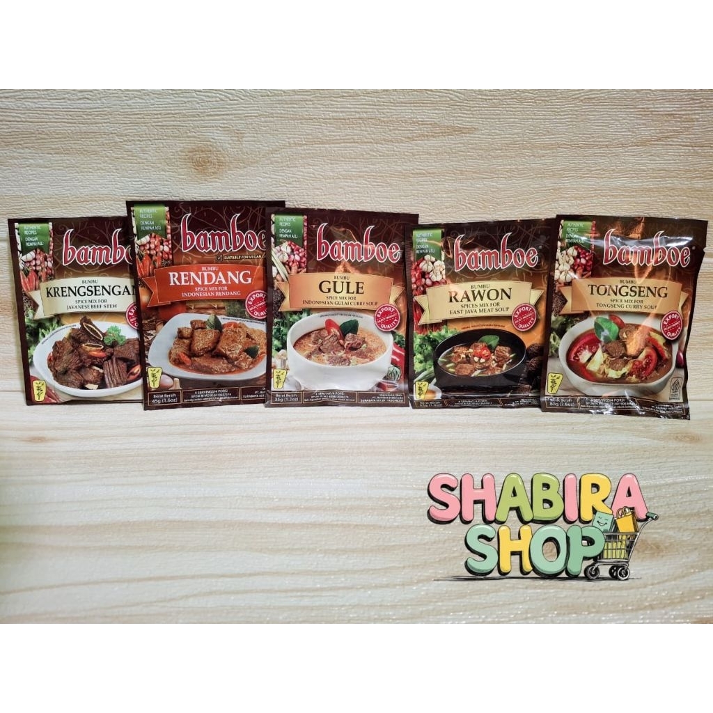 

PROMO! BUMBU INSTAN BAMBOE INSTANT GULE GULAI/ BUMBU RENDANG/ BUMBU RAWON/ BUMBU TONGSENG/ BUMBU KRENGSENGAN INSTANT ENAK MURAH!
