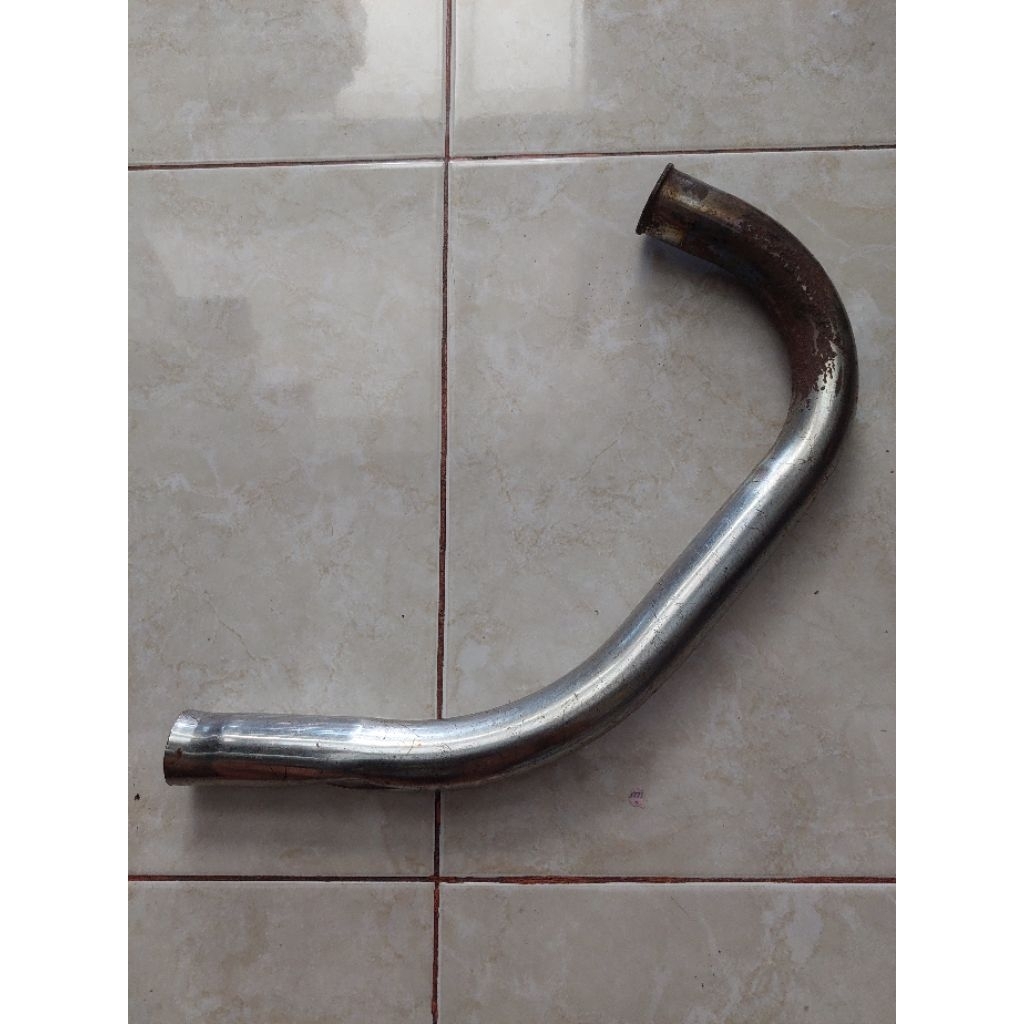 Leheran knalpot gl100 original, hitam, chrome pnp cb, gl, mp