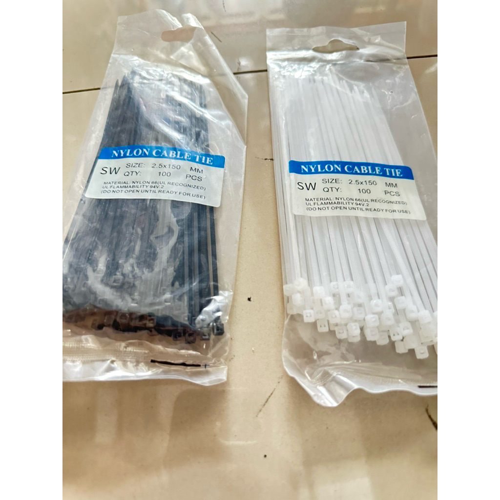 

Kabel Ties 2,5X150MM Bungkusan ISI -100 pcs Putih Hitam