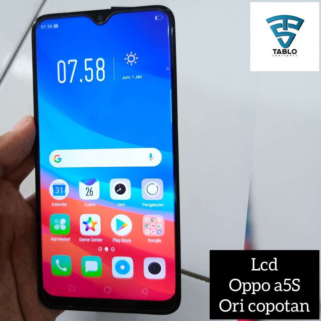 LCD touchscreen frame Oppo A5S original copotan hp
