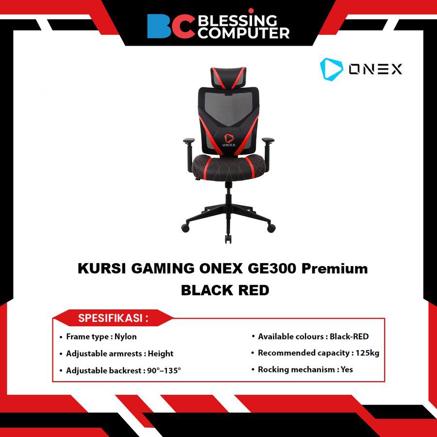 KURSI GAMING ONEX GE300 Premium BLACK RED