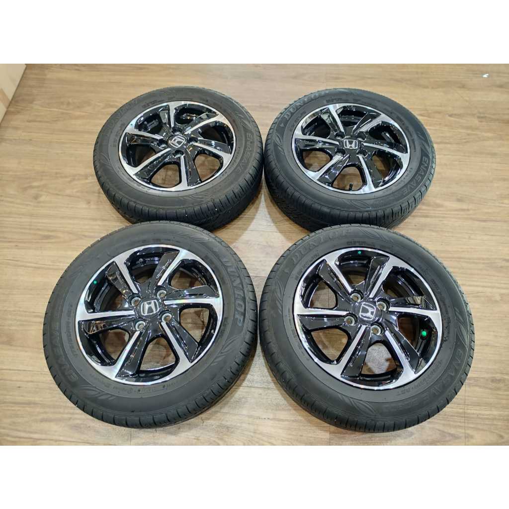 velg bekas copotan brio ring 14 + ban 175 65 r14 dunlop enasave tahun ban 2024