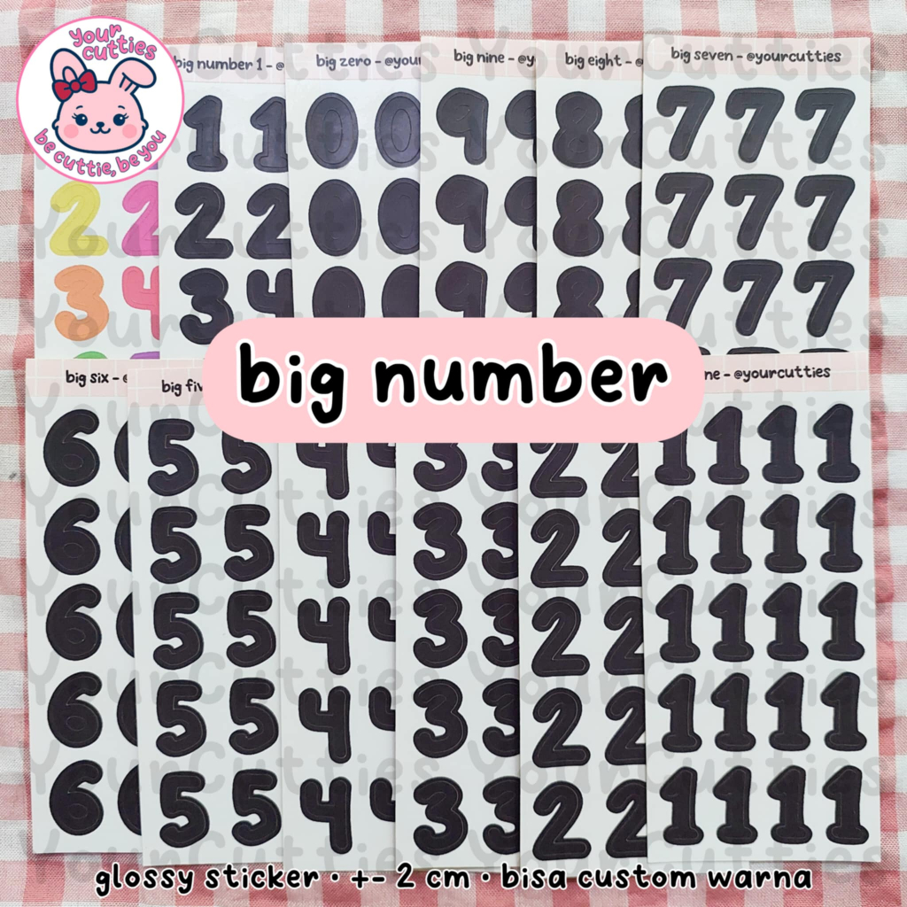 

[SHEET] STIKER ANGKA BESAR BIG NUMBER ESTETIK 1234567890 HANDWRITING TULISAN SENDIRI