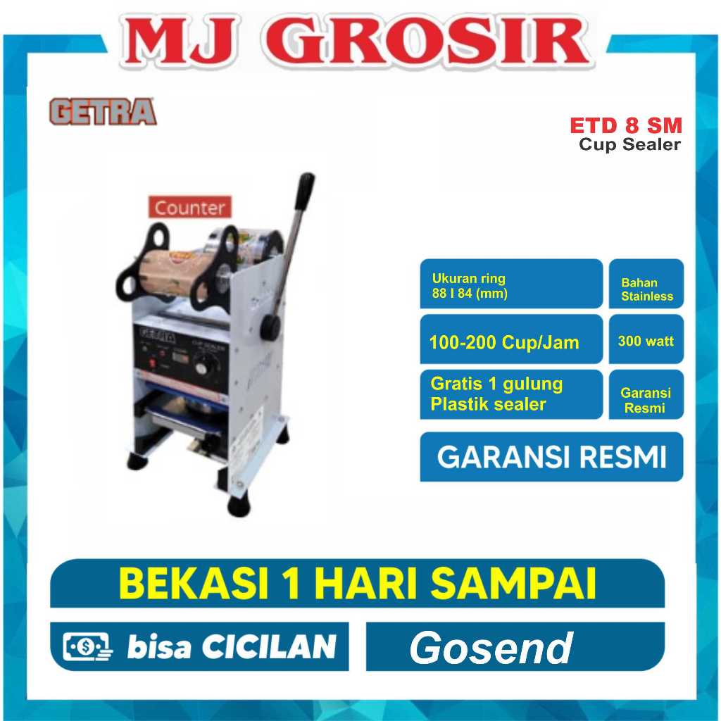 GETRA CUP SEALER GEA GETRA ETD 8 SM CUP MINUMAN ALAT PRESS PLASTIK