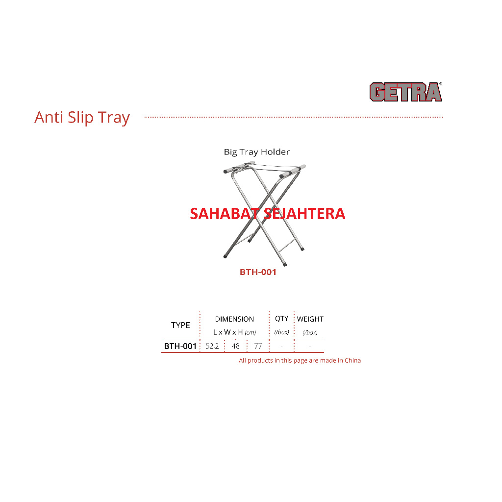 GETRA Tray Holder BTH-001 Tempat Nampan / Tempat Anti Slip Tray