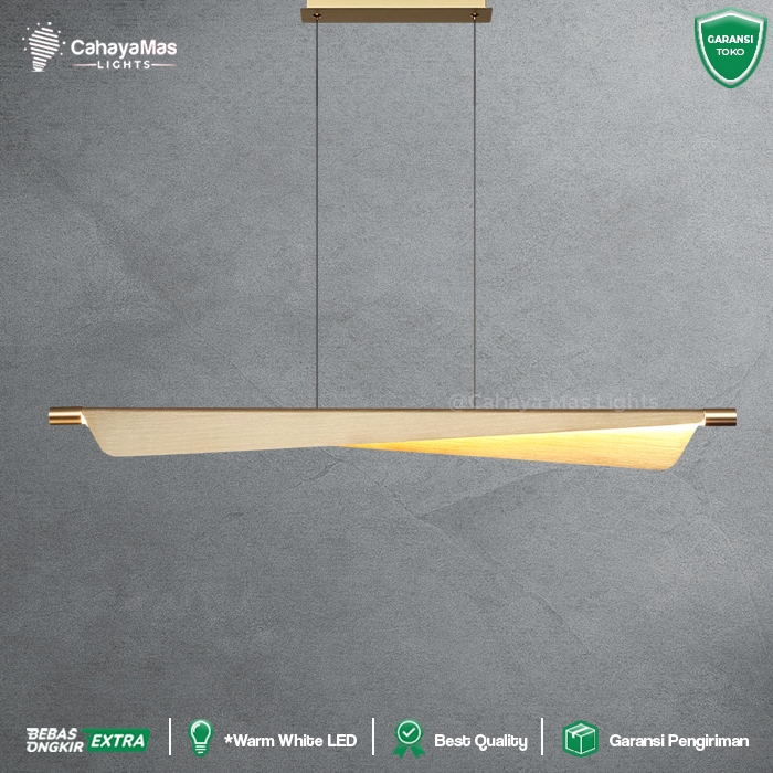 Lampu Hias Gantung Indoor Island/Dapur/Ruang Makan/Office/Dll - Minimalist Modern Elegant Gold