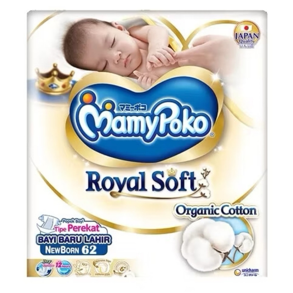 Mamypoko Royal Soft NB62 pampers diapers