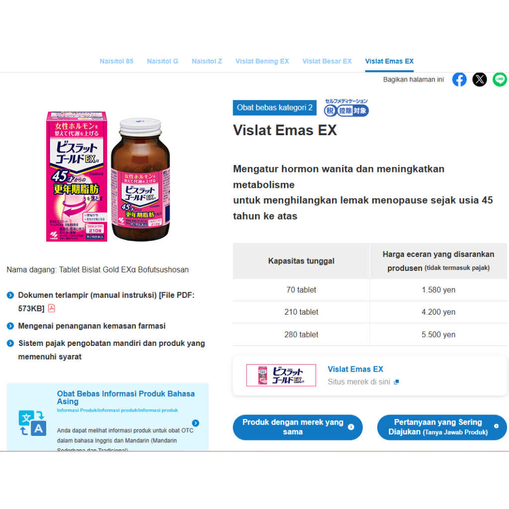 Japan.wellness - Kobayashi Obat diet konstipasi bakar lemak hormon metabolisme Jepang usia 45 tahun