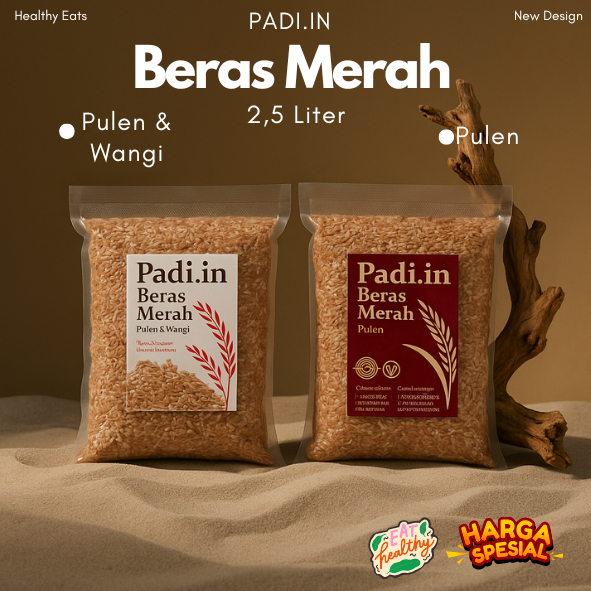 

PADI.IN BERAS MERAH 2,5 LITER PANDAN WANGI PULEN ENAK MURAH DIET PREMIUM