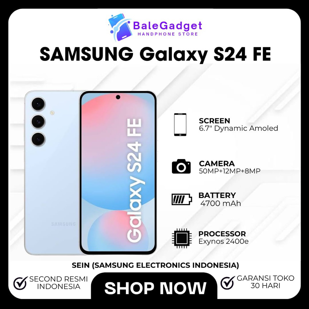 Samsung S24 FE Second Garansi Resmi SEIN
