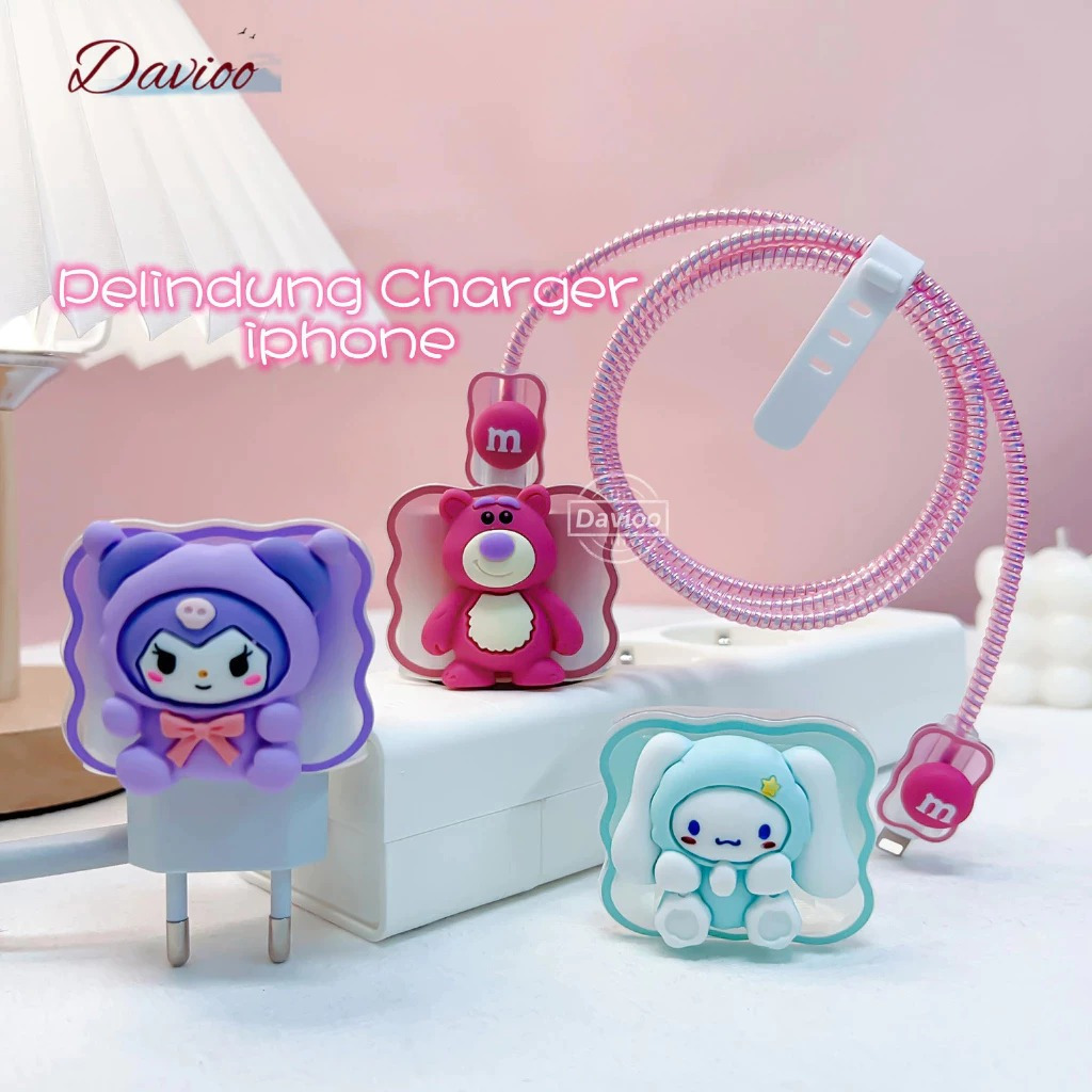 Pelindung Charger & Kabel Karakter iPhone 20watt & 25watt / Pelindung Charger untuk iphone