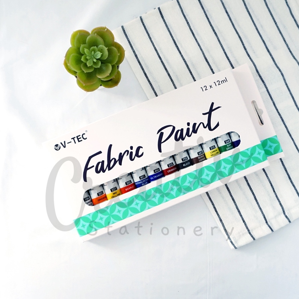 

KODE S54R VTEC Fabric Paint Cat Kain Set 12W 12 Color 12Ml Fac912