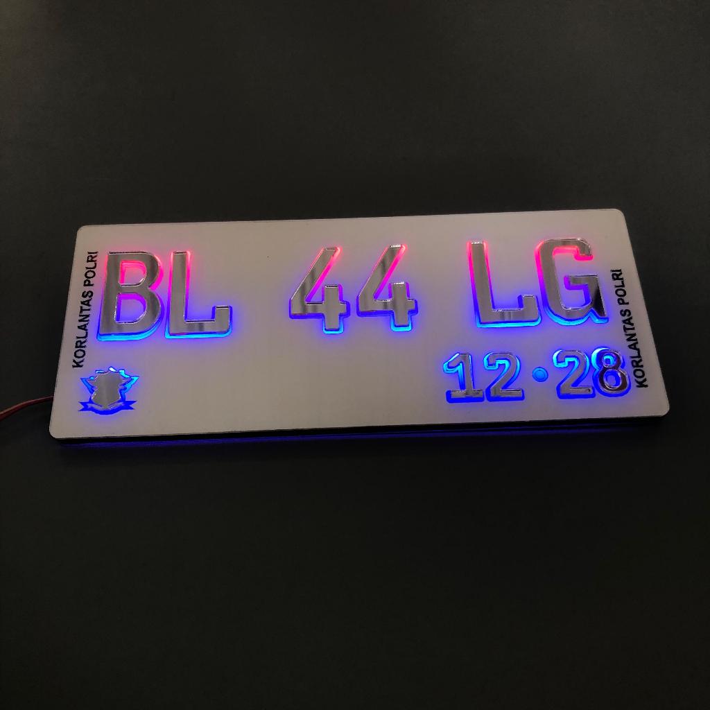 Plat Nomor Motor Akrilik Timbul Custom Baut Tanam Keren Murah / Plat Nomor Akrilik Timbul Led