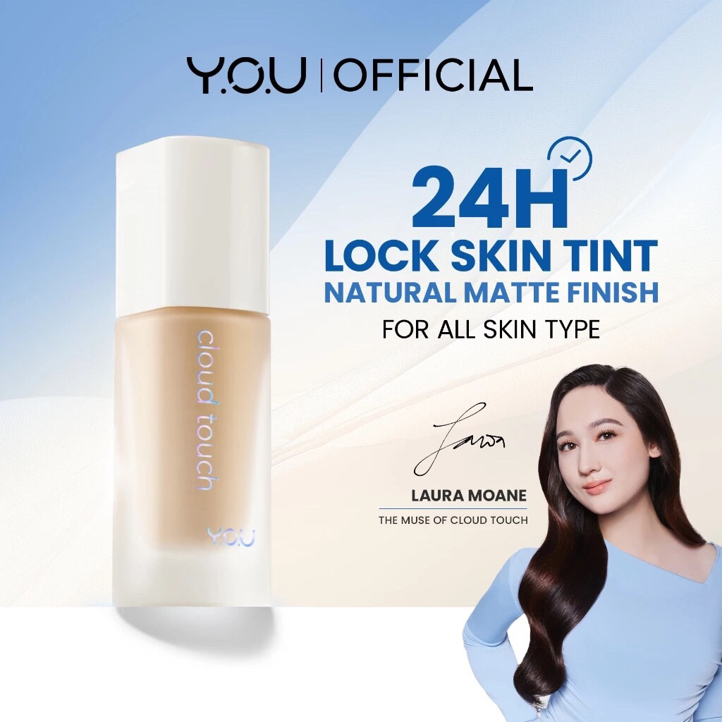 YOU Cloud Touch Blurring Skin Tint Liquid Foundation Shade Shell Ivory N402 Natural Matte Finish Tah