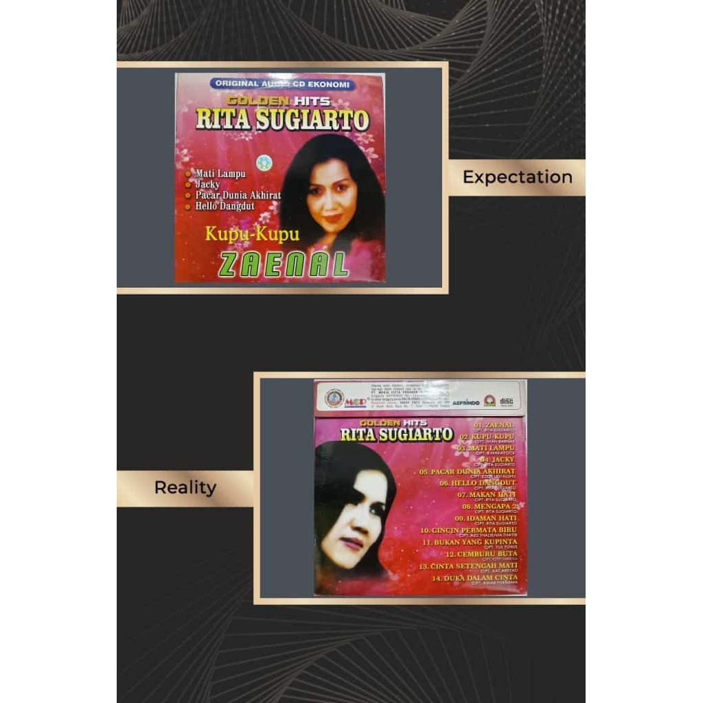CD audio dangdut Rita Sugiarto kupu kupu