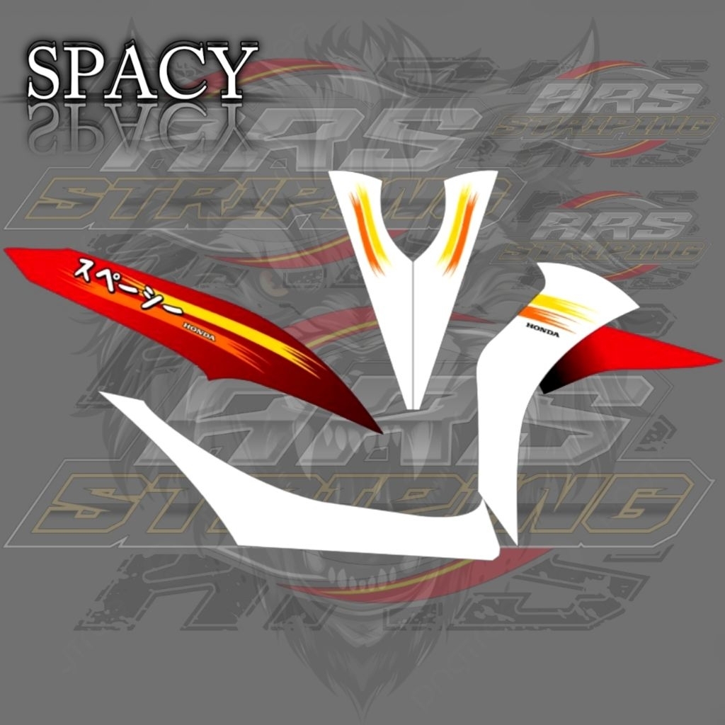 Striping sticker spacy custom design transparan motif jpn konsep