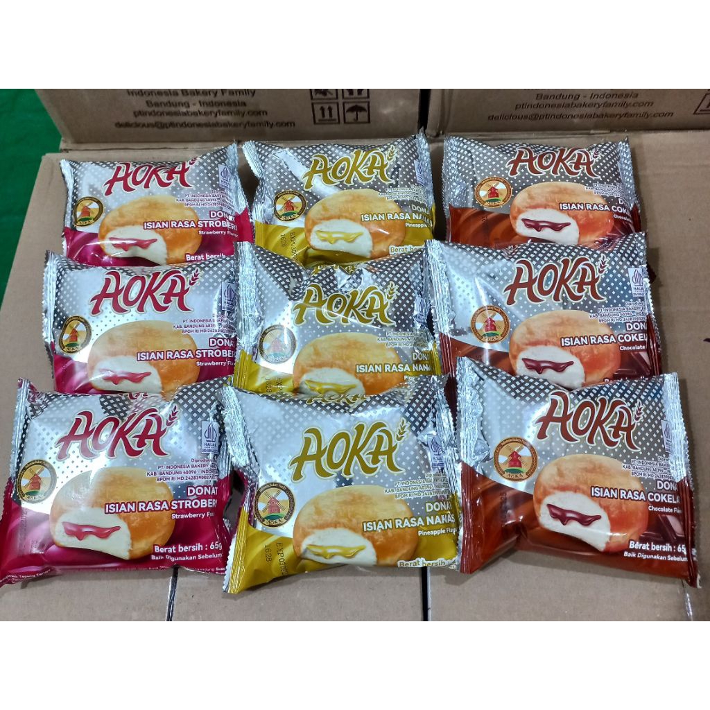 

Roti Donat Aoka Bermacam Varian Rasa 1 pcs 60gram