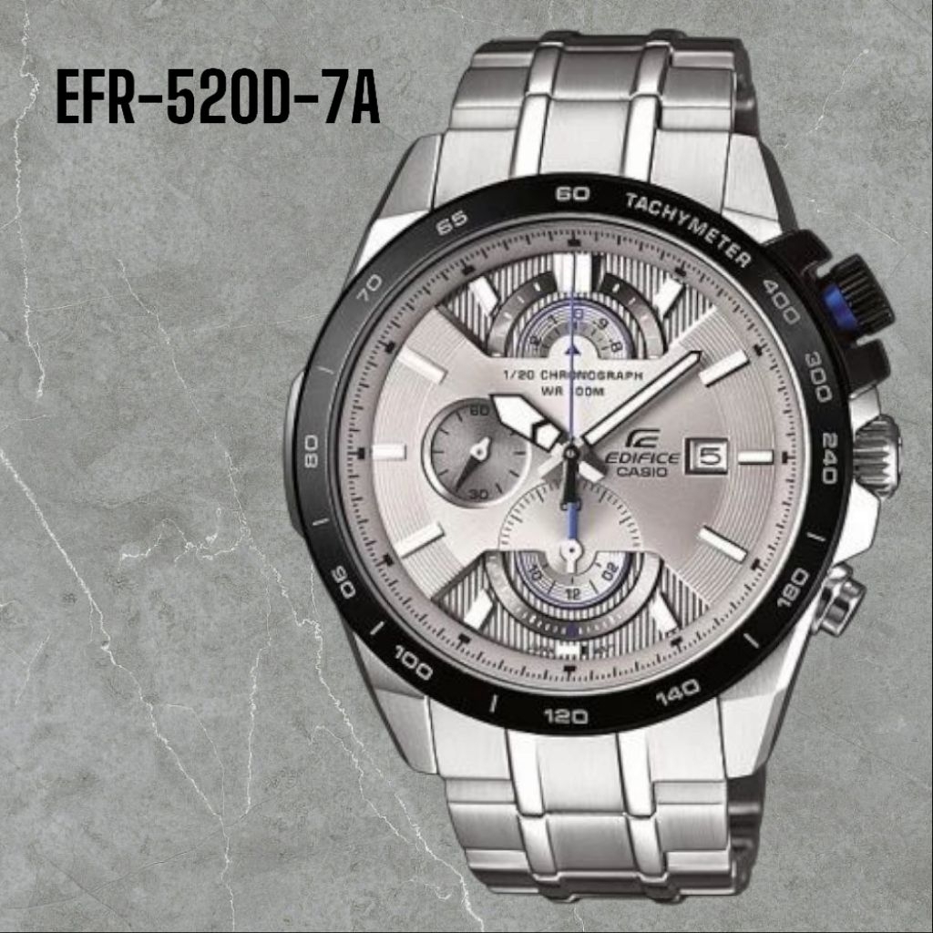 Jam tangan pria Casio edifice EFR 520 / EFR520 ori BM + Box set
