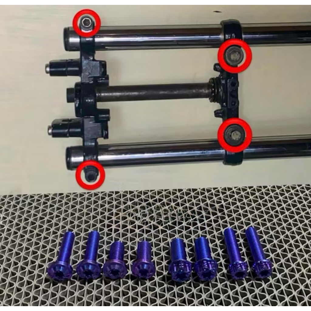 baut titanium segitiga T atas bawah vixion scorpio rx king