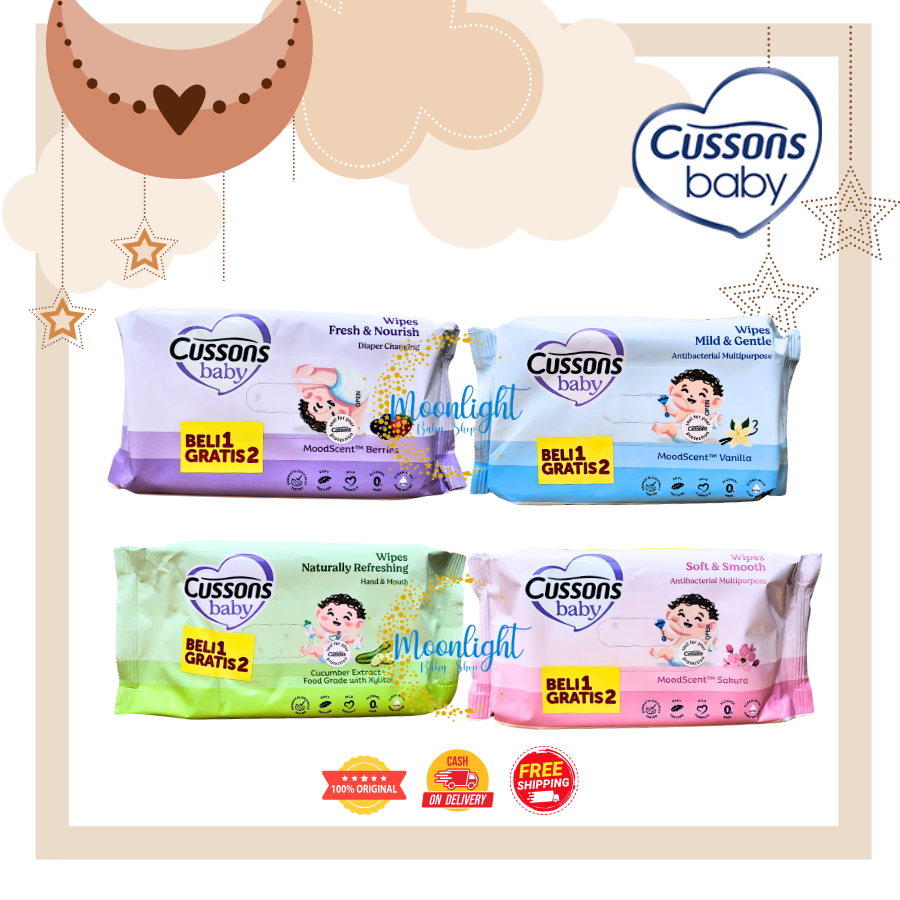 CUSSONS BABY Wipes | Tisu basah | Tissue Bayi | Tisue Basah Bayi Set Beli 1 Gratis 2