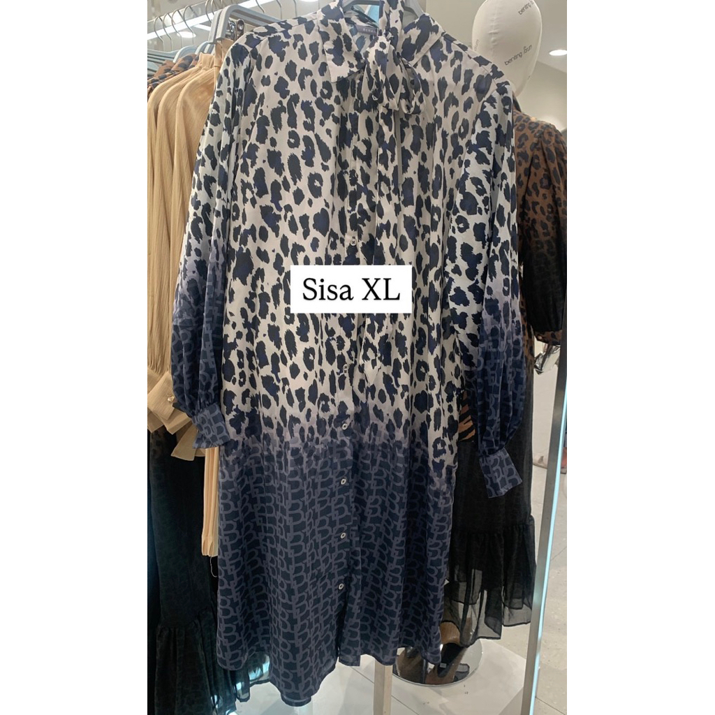 TUNIK BENANG JARUM MONOGRAM NAVY NEW