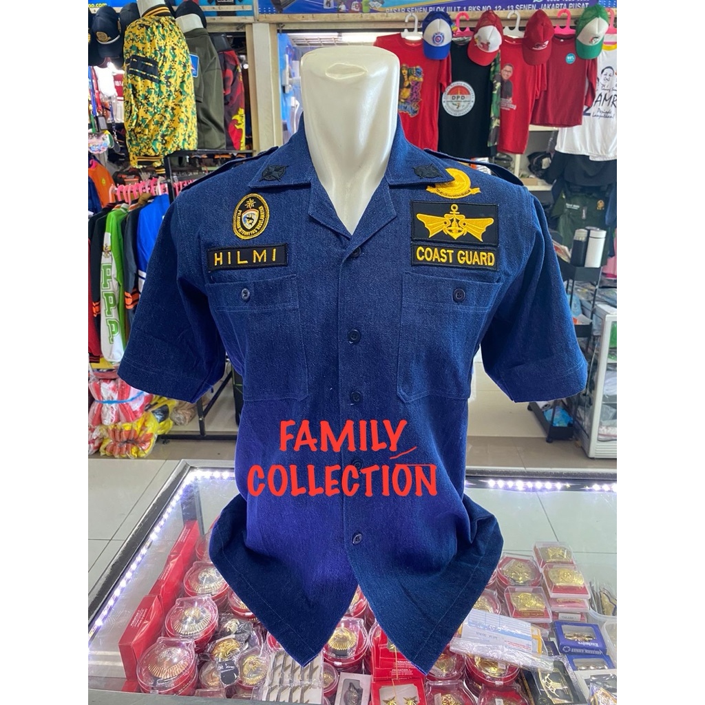 SERAGAM COAST GUARD BLUE JEANS 1.Stel LAKI LAKI BORDIR TIDAK TIMBUL
