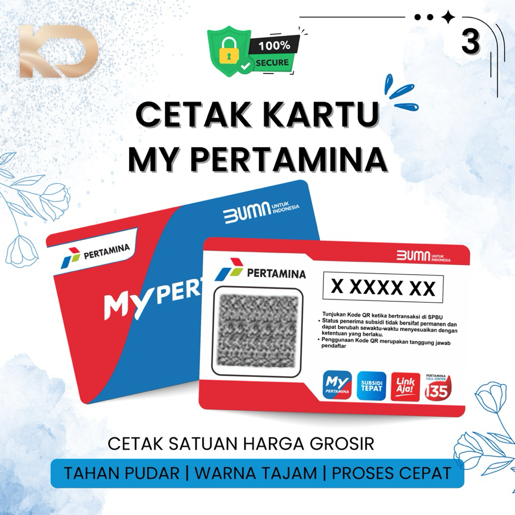CETAK MY PERTAMINA, CETAK BARCODE MY PERTAMINA, CETAK DUA SISI CUSTOM