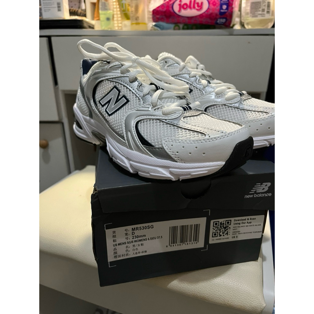 New NB 530 white silver navy ORI/Jual Murah/Sepatu/Running/NewBalance/ori/Murah/NB530