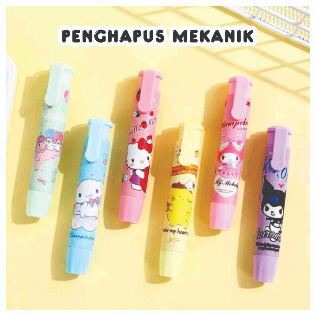

Penghapus Pensil Mekanik Cetek Karakter Kartun Kuromi Melody Cinnamoroll | Bentuk Lipstik Eraser