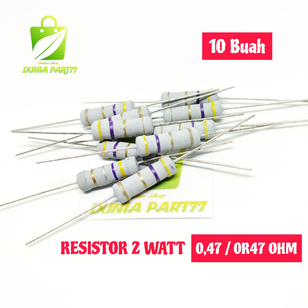 Resistor 2 watt 0.47 Ohm 0R47 2w 0.47ohm 0R47OHM (10pcs)