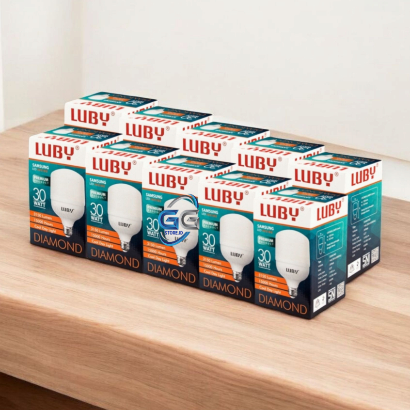 Paket HEMAT 10 Pcs LUBY Diamond Lampu Bohlam LED 30 Watt / Isi 10 Pcs Lampu LED LUBY Diamond 30W