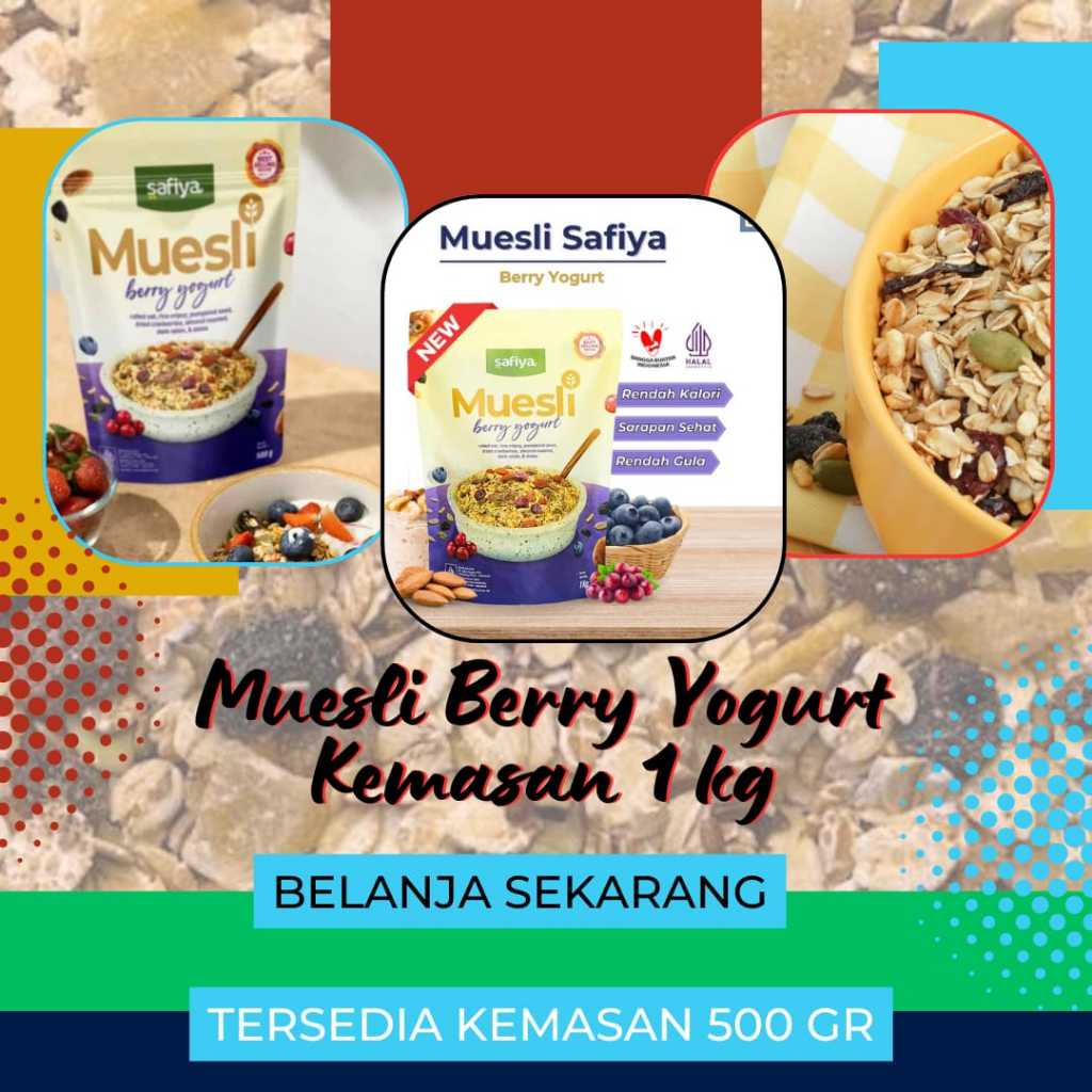

SAFIYA Muesli Berry Yogurt 1 Kg Sereal With Almond Premium
