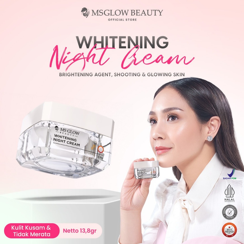 MS GLOW - WHITENING NIGHT CREAM - 13,8 GR