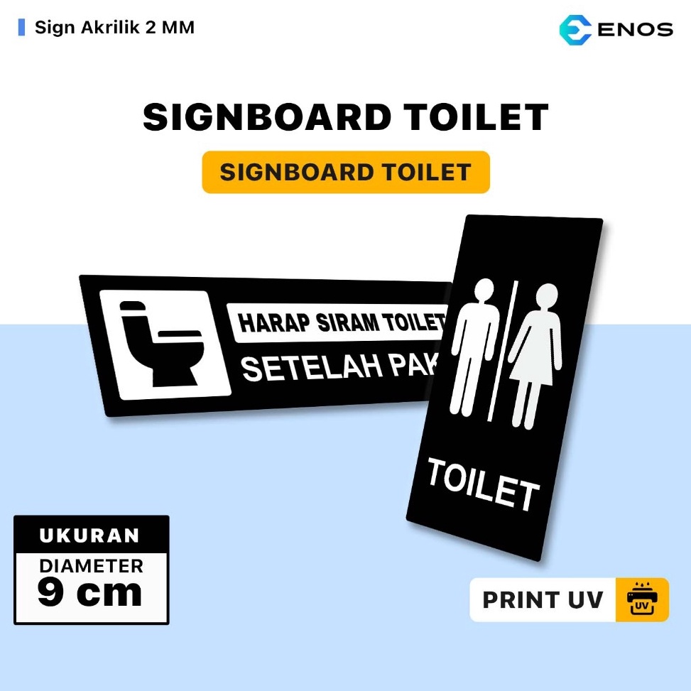 

KODE E9Q Signage ToiletTanda Penunjuk Toilet Ukuran Akrilik Sign Print UV Anti Air