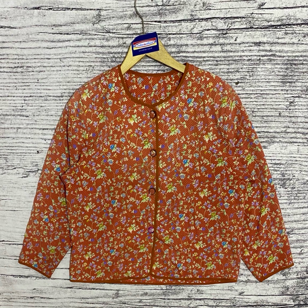 kemeja blouse blus model shanghai sanghai baju atasan wanita cewek perempuan motif bunga vintage mer